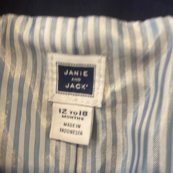 Navy Janie & Jack Toddler Wool Suit Blazer 12-18mo - Picture 3 of 5